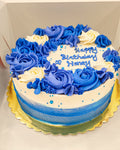 blue C Flower Cake