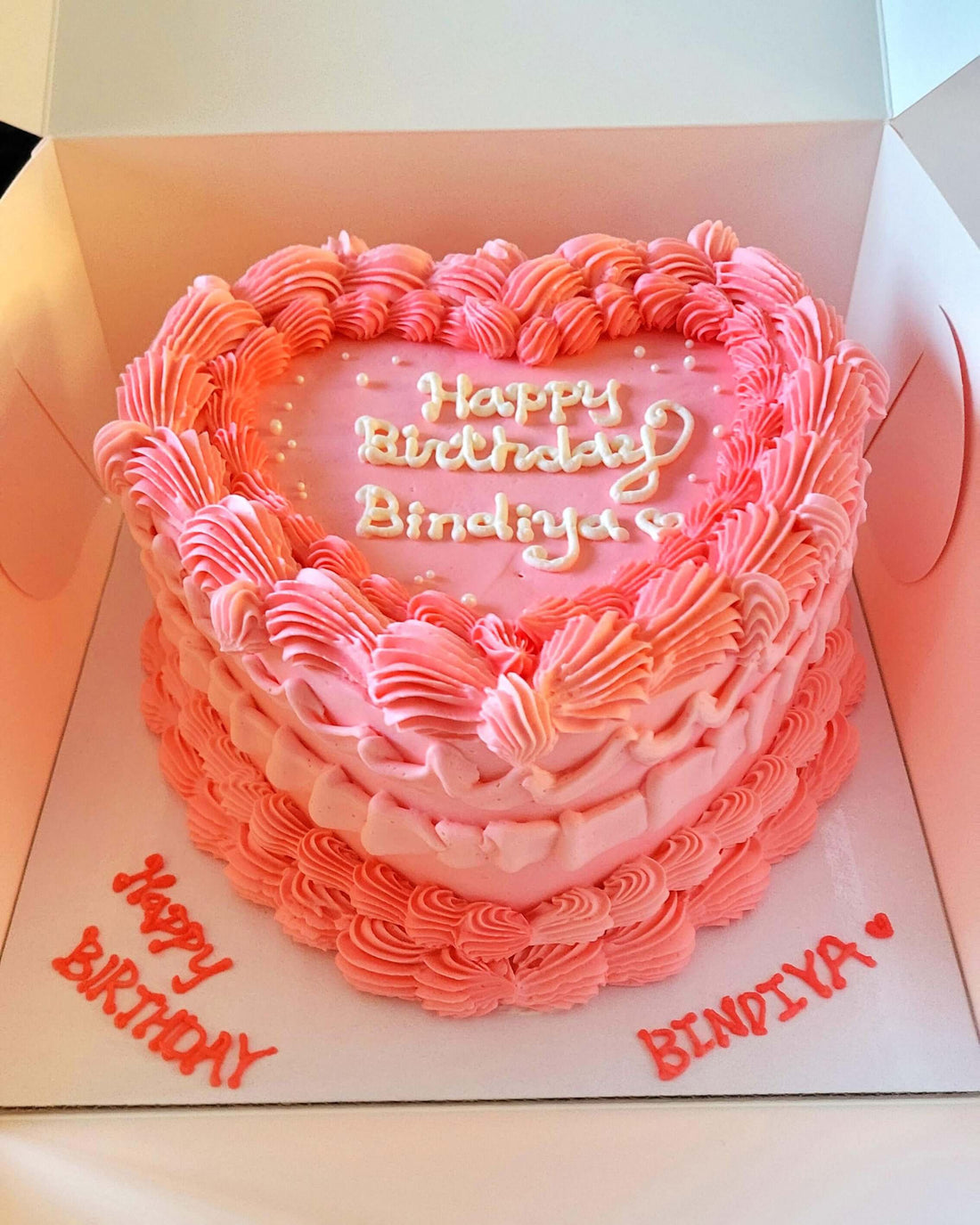 pink heart cake