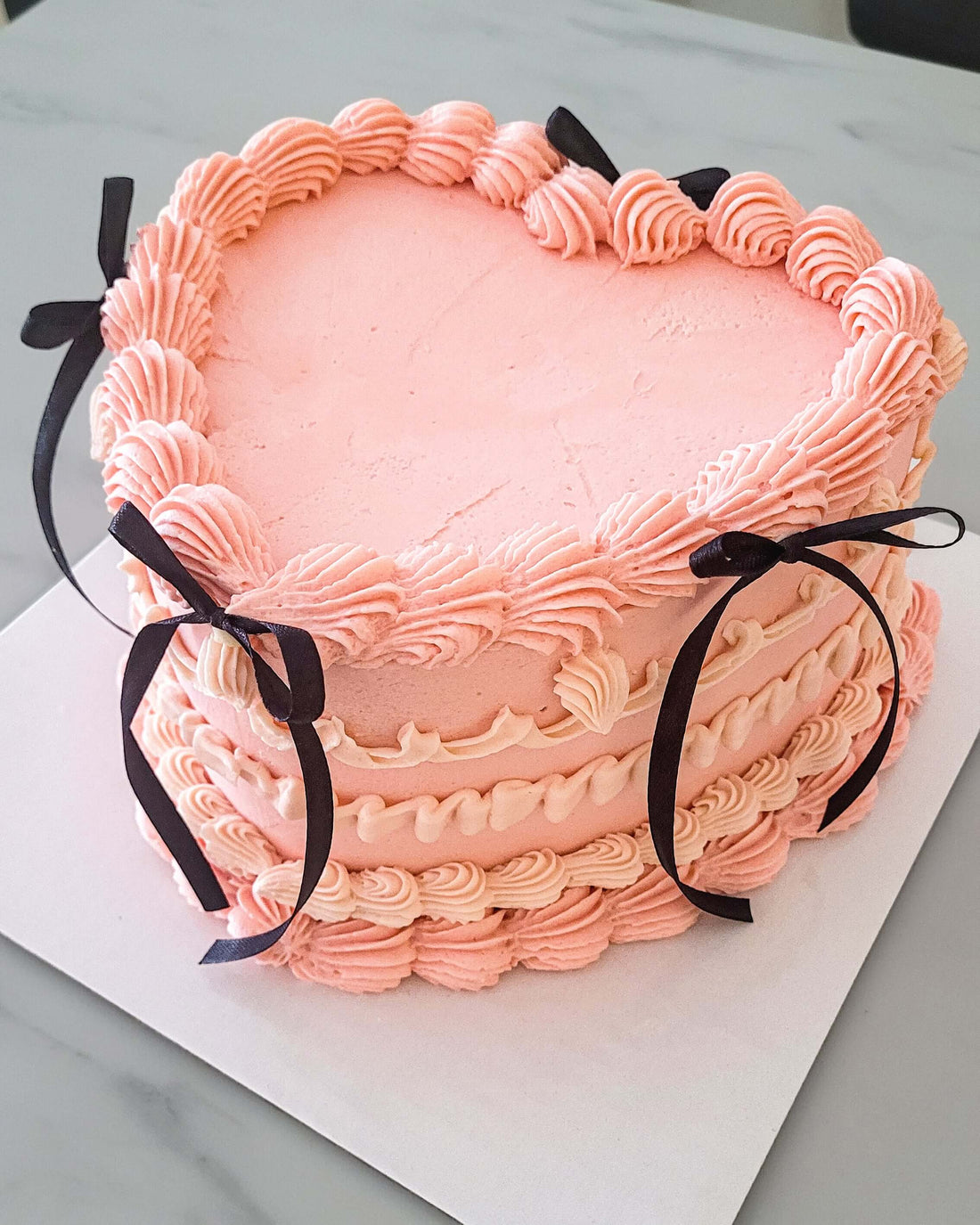 pink heart cake
